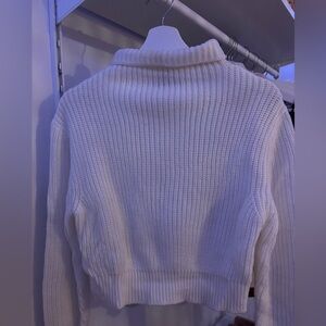 Streetwear Society Cream Ribbed Cowl Neck Sweater